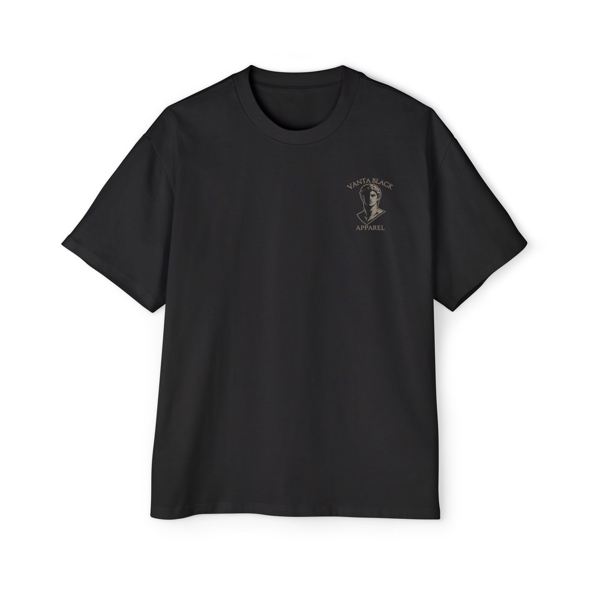 Stoic Statue Graphic Tee — Men's Oversized White T‑Shirt