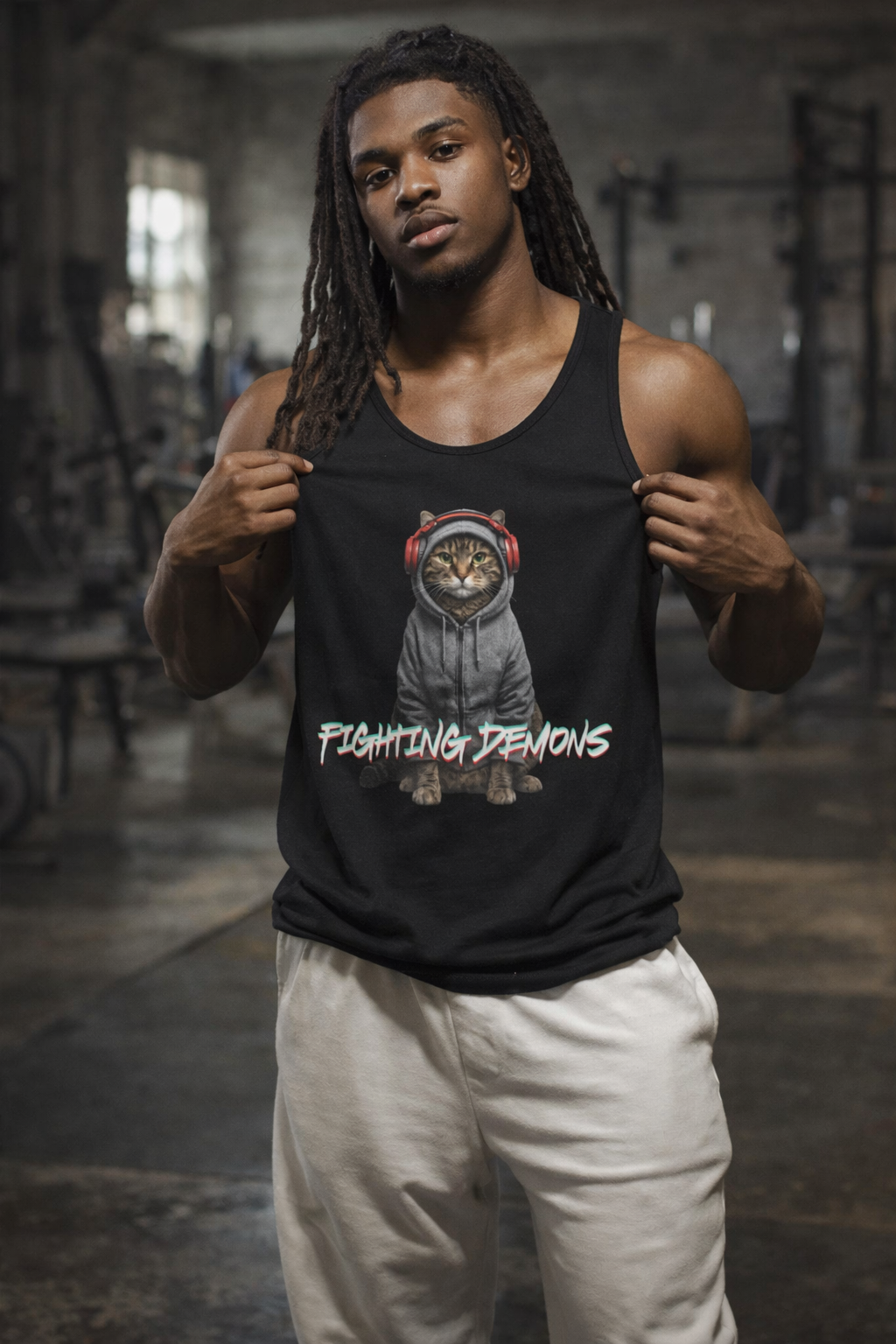 FIGHTING DEMONS - VANTA BLACK TANK TOP